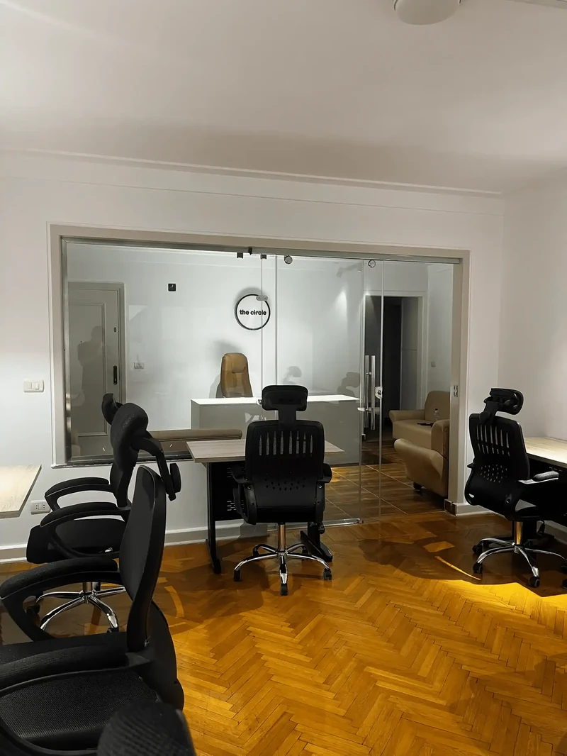Fully furnished private office inside The Circle coworking space in Roushdy, Alexandria, Egypt